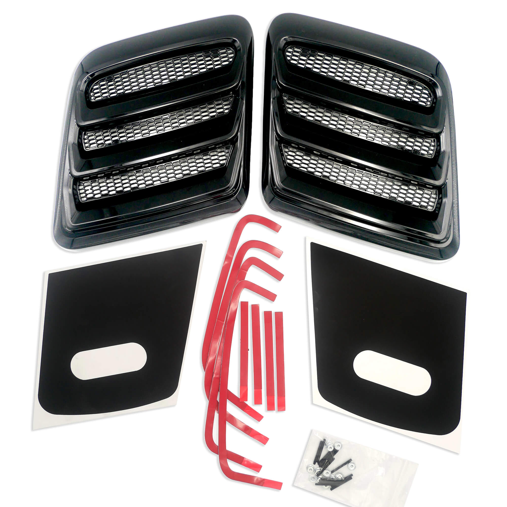 2018-2023 Mustang Hood Heat Extractors - Gloss Black - Image 4